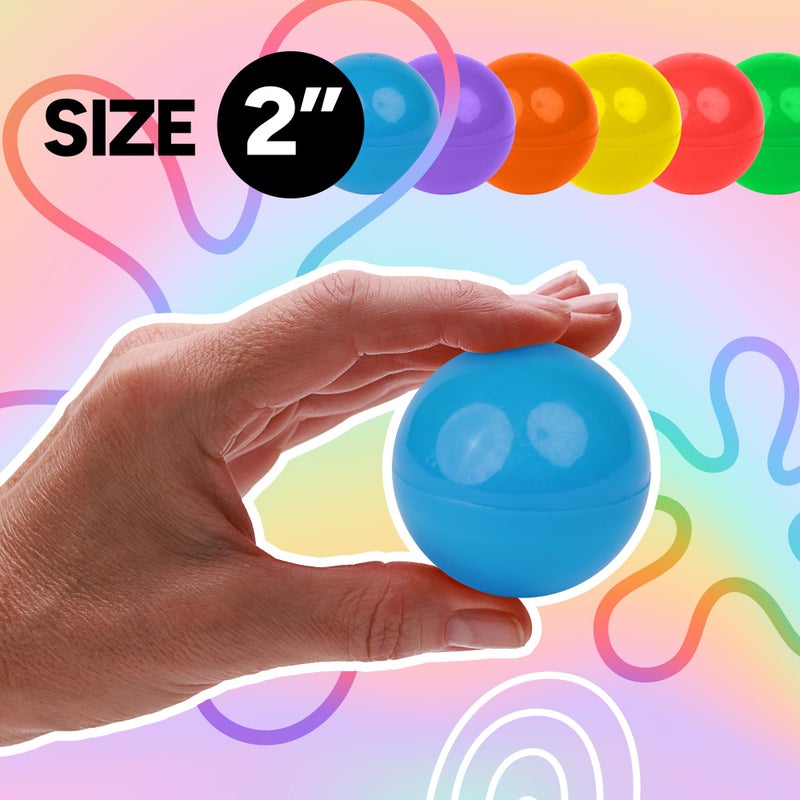 Entervending Empty Colored Round Capsules 2 inch 50 pcs Bulk 7 Colors Capsule for Gumball Machines Plastic Containers 50 mm - Image 3